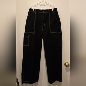 Studio Citizen Y2K- Style Black&White Wide Leg Womens Jeans Size L Rare!